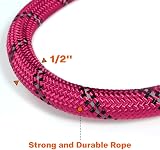 Taglory Rope Dog Lead with Padded Handle 1.2 cm 1.8 m Reflective Hotpink view 3
