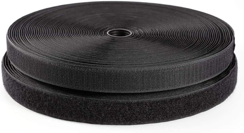 IHKFILAN Sew On Hook and Loop Tape 2cm x 10m Black Nylon 2 Roll