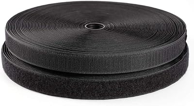IHKFILAN Sew On Hook and Loop Tape 2cm x 10m Black Nylon 2 Roll