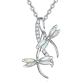 PRAYMOS Dragonfly Gifts 925 Sterling Silver Dragonfly Necklace for Women Dreamy Dragon fly Pendant Dragonflies Jewelry Birthday Gift 18+2" Adjustable Chain