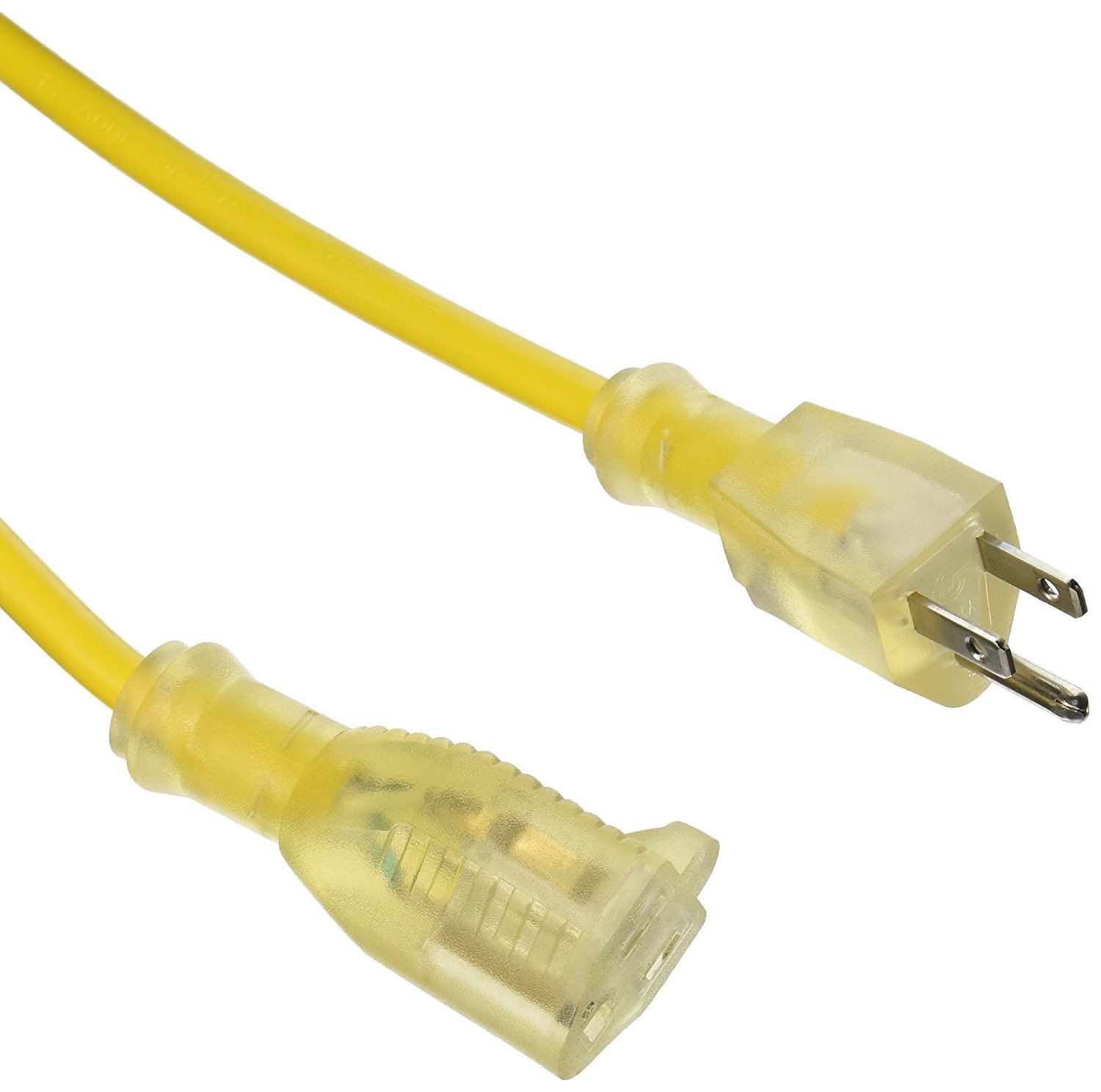 16/3 300V SJT Extension Cord Lighted End Prong for Indoor + Outdoor use