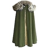 Mens Viking Cloak Fur Cape Costume Medieval Renaissance King With Fur Cloak Halloween Cosplay
