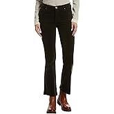 KUT from The Kloth Womens Kelsey Corduroy High-Rise Fab Ab Ankle Flare with Raw Hem in Olive