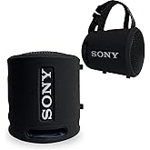 RAWECUD Silicone Cover Case for Sony SRS-XB13/XB100 Extra BASS Wireless Portable Compact Speaker, Protective Skin Sleeve Shell for Sony SRS-XB13 Speaker Accessories (Black)