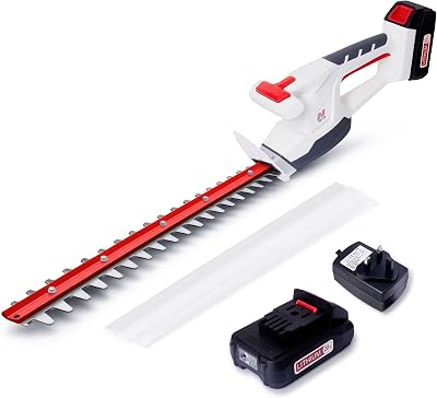 NETTA Cordless Hedge Trimmer 20V Max with Battery Charger 41cm Laser Blades