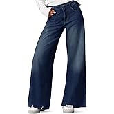 Cicy Bell Women's Wide Leg Jeans Casual High Waisted Distressed Frayed Hem Loose Trendy Baggy Denim Pants with Pockets