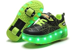 BFOEL Rechargeable Roller Shoes for Boys Girls Age 6-14 with LED Light-Up Kids Sneakers for Outdoor Play, Birthday