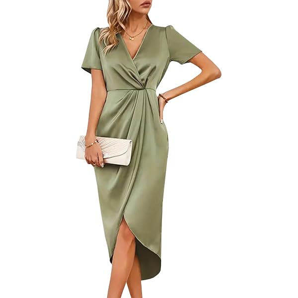 knee length dresses for ladies Perfect Day Satin Midi Dress Blush main image 1