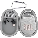 Aenllosi Hard Carrying Case for JBL Clip 5 Bluetooth Speaker, Clip 5 Speaker Protective Case, White (Case Only)