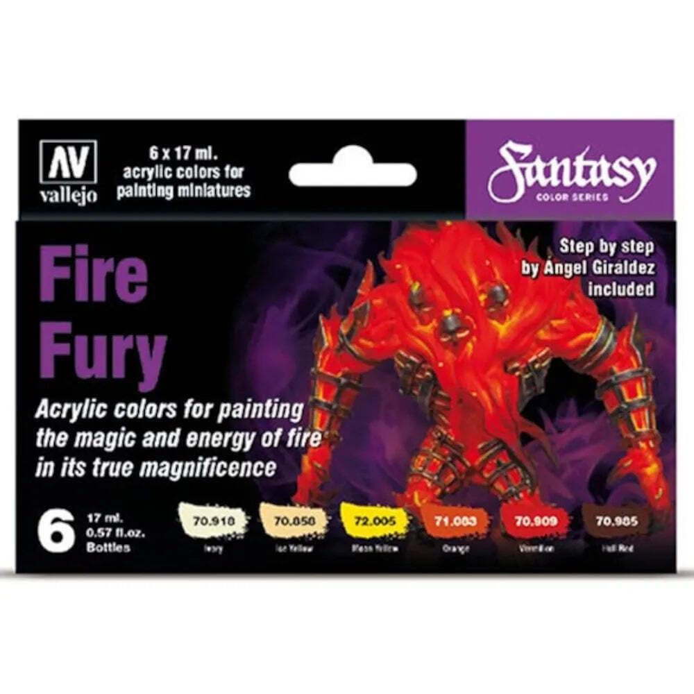 AV Vallejo Model Color Set Fire Fury (6), Model paints, VAL70243