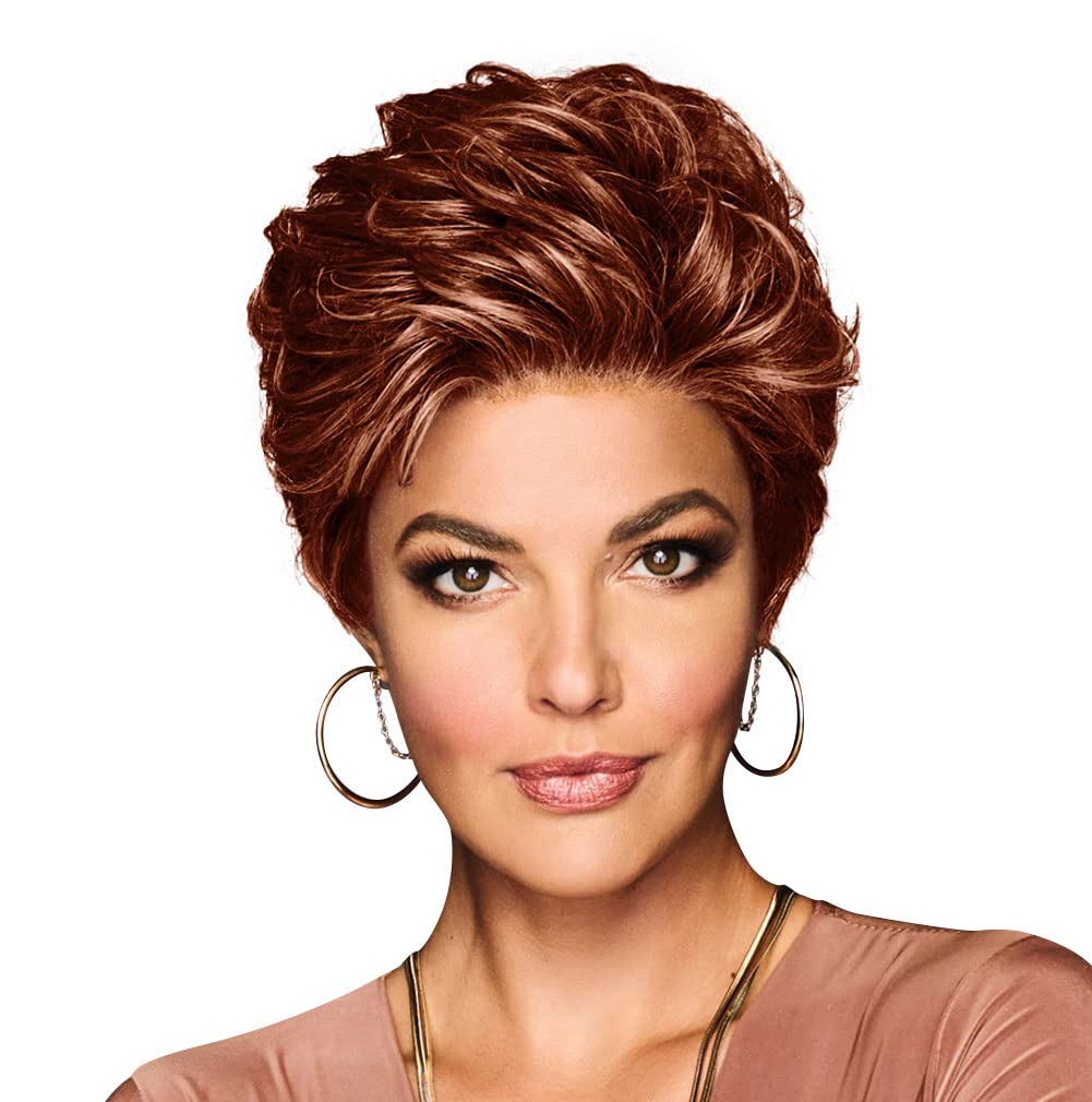 Photo 1 of GABOR OUT THE DOOR Short And Sassy Boy Cut Wig, Shake and Go Style Designer Series by Hairuwear, Average Cap Size, GF31-29 Fiery Copper