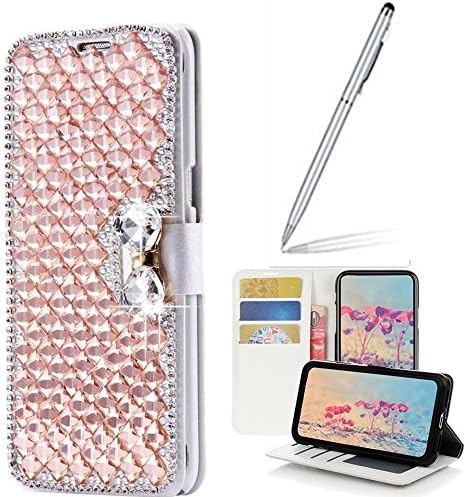 Yaheeda Galaxy Note 9 Case with Stylus, [Stand Feature] Butterfly Wallet Premium [Glitter Luxury] Leather Flip Cover [Card Slots] for Samsung Galaxy Note 9