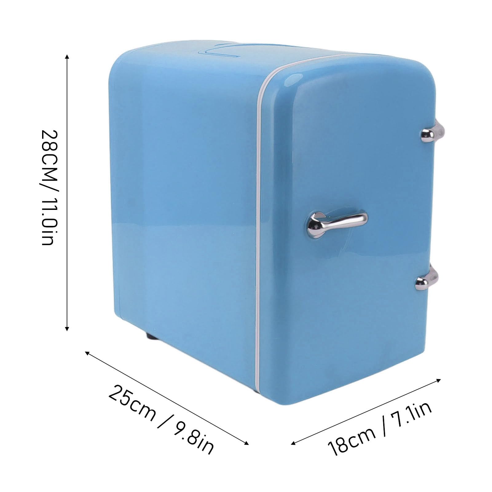 Luqeeg Mini Beauty Fridge, 4L Portable Refrigerator, Cooler Warmer Refrigerator Desktop Accessory for Home Office Dorm Travel for Skin Care Beverage Medications, DC 12V Car Plug