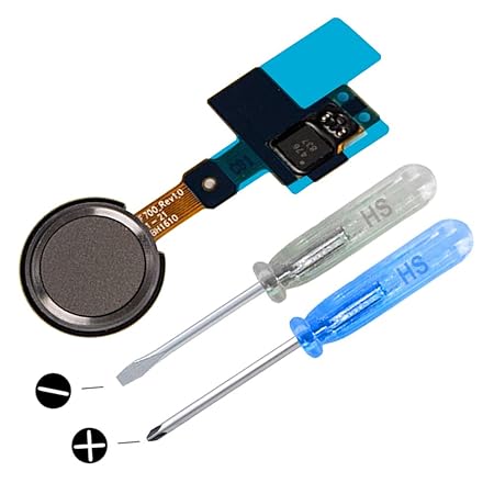 MMOBIEL Home Button Fingerprint Sensor für LG G5 (Schwarz/Grau) mit Flex Kabel inkl 2 x Schraubenzieher für einfachere Instal