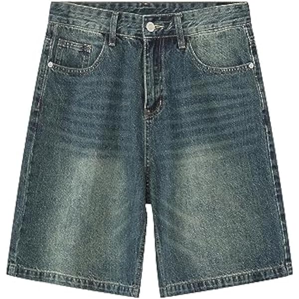 Jorts for Men Baggy Jorts Y2k Baggy Shorts Denim Mid Rise
