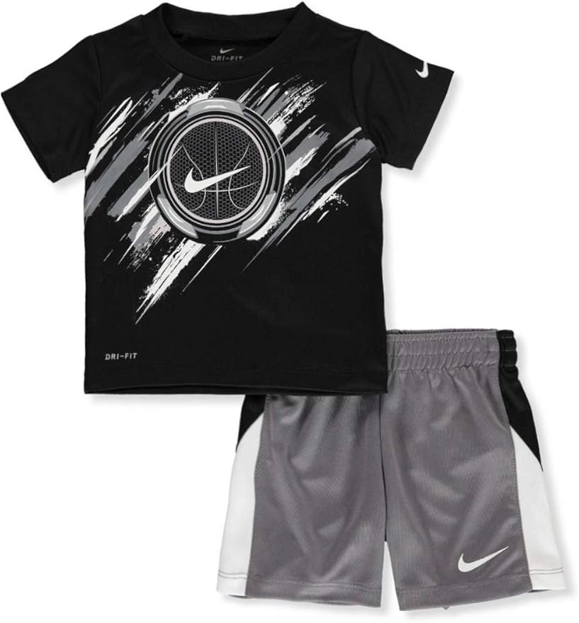 Nike Baby Boys' 2Piece Shorts Set Outfit Black, 24 Months Clothing