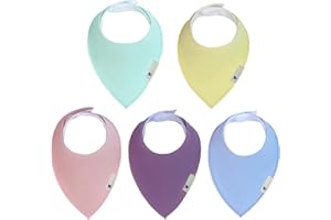 BLUE WREN BABY CO Blue Wren Magnetic Bandana Drool Bibs 5-pack - Magnetic Closure Baby Bibs - Safe, Easy, Chic Teething Bib