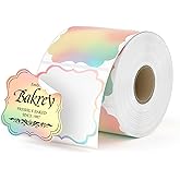 MUNBYN Rainbow Thermal Label Stickers, 52mm x 52mm Multi-Purpose Color Thermal Labels for Business, Logo Design, Baking, 500 Sheets/1 Roll