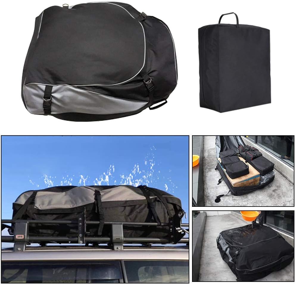 SureMart Car Rooftop Cargo Carrier Bag for Peugeot 206/206CC 207/207CC 307/307SW 308 5008 Waterproof Excellent Quality Soft Shell Luggage Rack Bag for All Vehicle with/Without Rack (M)
