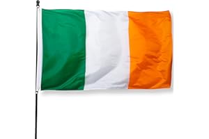 DANF FLAG DANF Ireland Flag 3x5 Ft Thick Polyester, Fade Resistant, Brass Grommets, Canvas Header,Double Sided Irish National Flags 3 X 5 Feet