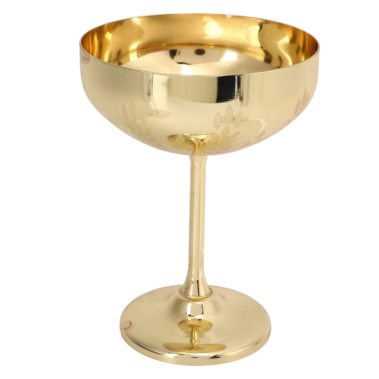 Cyrank Martini Goblets Glasses, Stainless Steel Coupe Cocktail Glass, Metal Martini Glasses, Metal Champagne Glass Stainless Steel Martini Glasses Engraved(Gold)