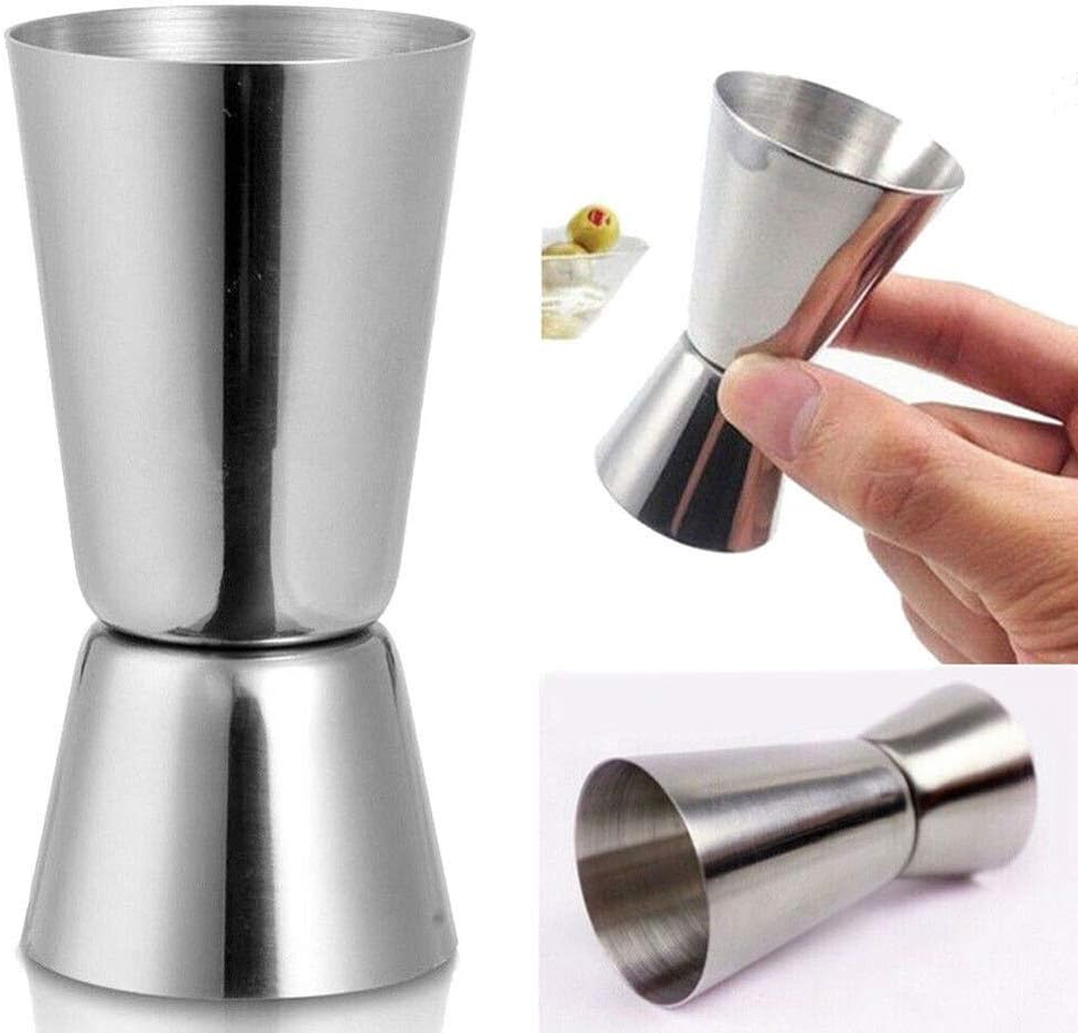 YHCWJZP Measuring Cup, 15/30ml Stainless Steel Cocktail Jigger Double Shot Measuring Cup Kitchen Tools Kitchen Supplies