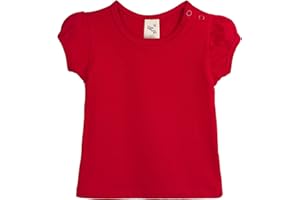 Lilax Baby Girls' Basic T-Shirt Short Sleeve Crewneck Tee