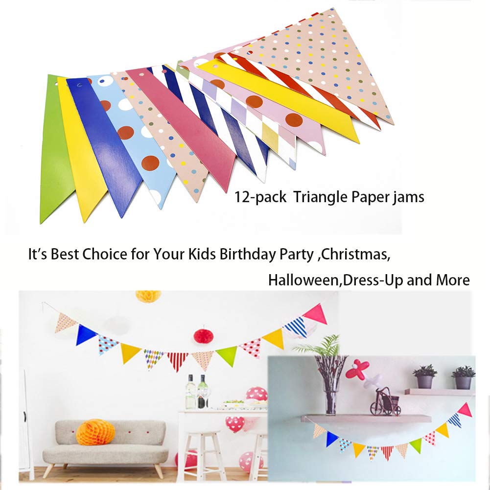 RioRand Product Name Kids Cartoon Dress Up Capes and Masks Reversible Dual Color 10PCS with 1-Pack Pennant Banner Decoration for Boys Girls Birthday,Theme Party Supplies (10p)