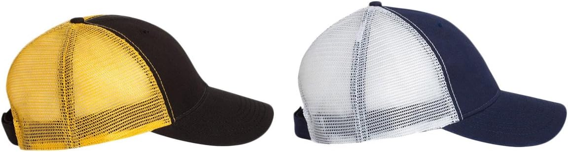 Authentic Headwear Duke Washed Trucker Cap, 1 Navy/White & 1 Black/Gold, Adjustable