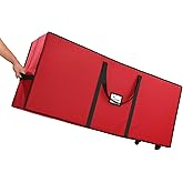 Sattiyrch Christmas Tree Storage Bag, Fits Up to 7.5 ft Tall Artificial Tree, Heavy Duty 600D Canvas Red Rolling Tree Storage Bag with Sleek Dual Zipper and Durable Handles, 45" x 15" x 20"