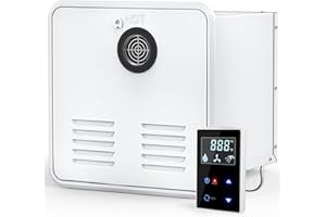 ITEFDTUTNE RV Tankless Water Heater, with 15 x 15 inches White Door and Remote Controller, DC 12V, Best High Altitude Performance, Ideal for RVers' Daily use