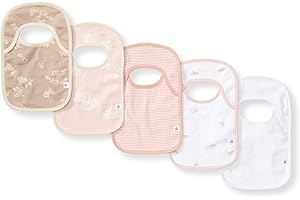 BURT'S BEES BABY Burt’s Bees Baby Organic Baby Bibs – 100% Cotton Newborn Infant Bibs for Baby Boys & Girls