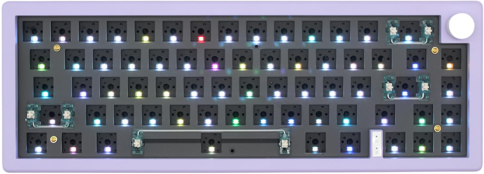 Cmokifuly GMK67 65% Mechanical Keyboard Kit Tri-Mode South-Facing RGB LED for 3/5pin Switches,66 Keys+1 Knob Hotswap Socket PCB Gasket Mounted Plate Gaming DIY Keyboard Kit (Purple)