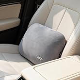 Carwales Lumbar Support Pillow for Car Seat Cushion Office Chair Thin Lower Back Pain Waist Support Driver Road Trip Accessories for Women Men Grey