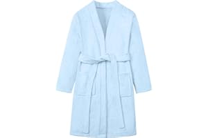 Umeyda Boys Girls Towel Robe Soft Terry Cloth Kimono Bathrobes Sleepwear for Kids, 3-12 Years
