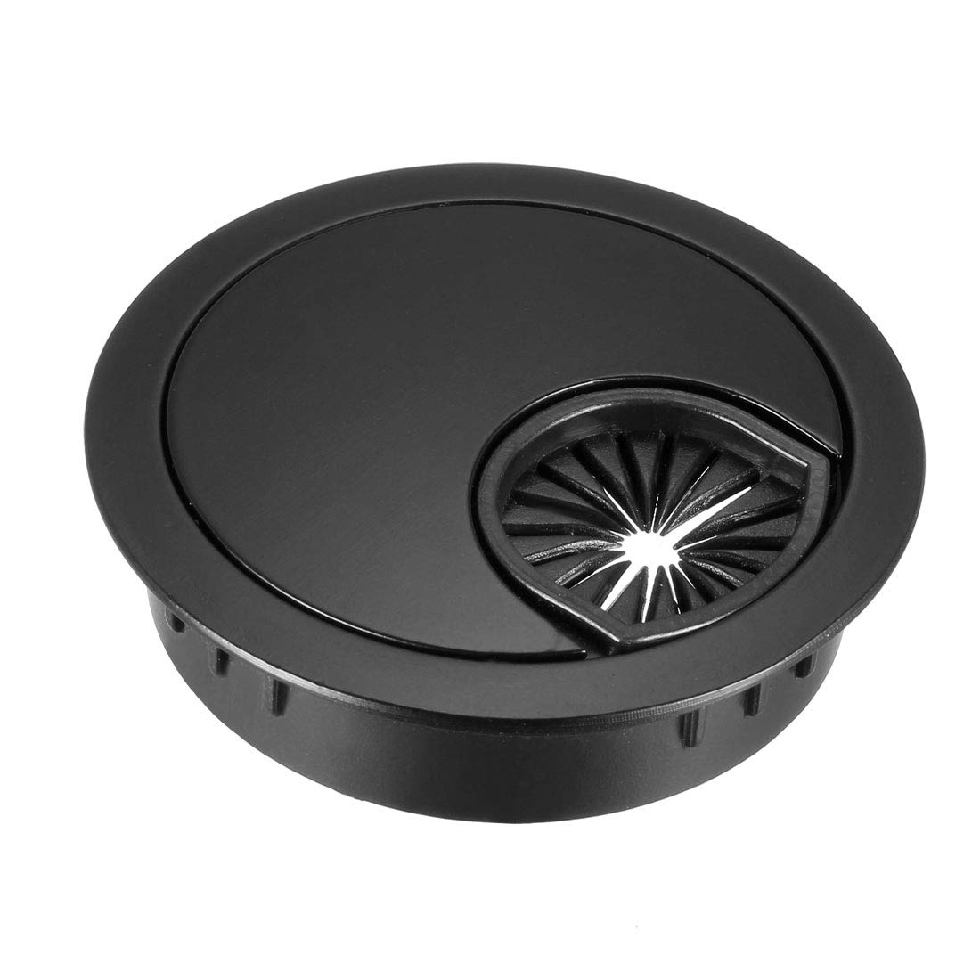 uxcell Cable Hole Cover, 2" Zinc Alloy Desk Grommet for Wire Organizer(Black)