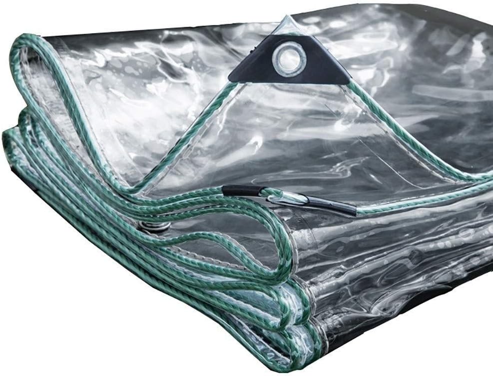 WTTO Clear Tarps, Waterproof Tarpaulin with Grommets 12 Mil Thick Multi