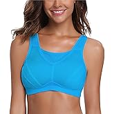 Wingslove Women's High Impact Sports Bra Full Coverage Wirefree Non Padded Workout Bra Plus Size