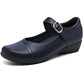 Athlefit Women's Mary Jane Round Toe Flats