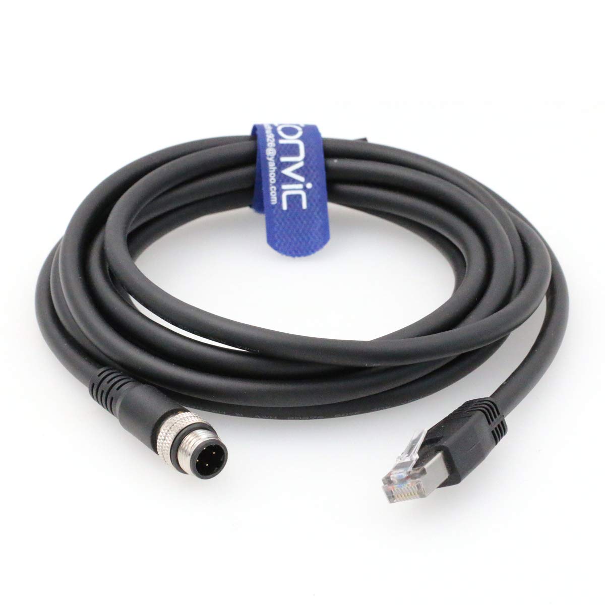 Eonvic 4 pin M12 D-Code RJ45 Gigabit Cognex Industrial Camera High Flex Cable (M12 4pin Cable)