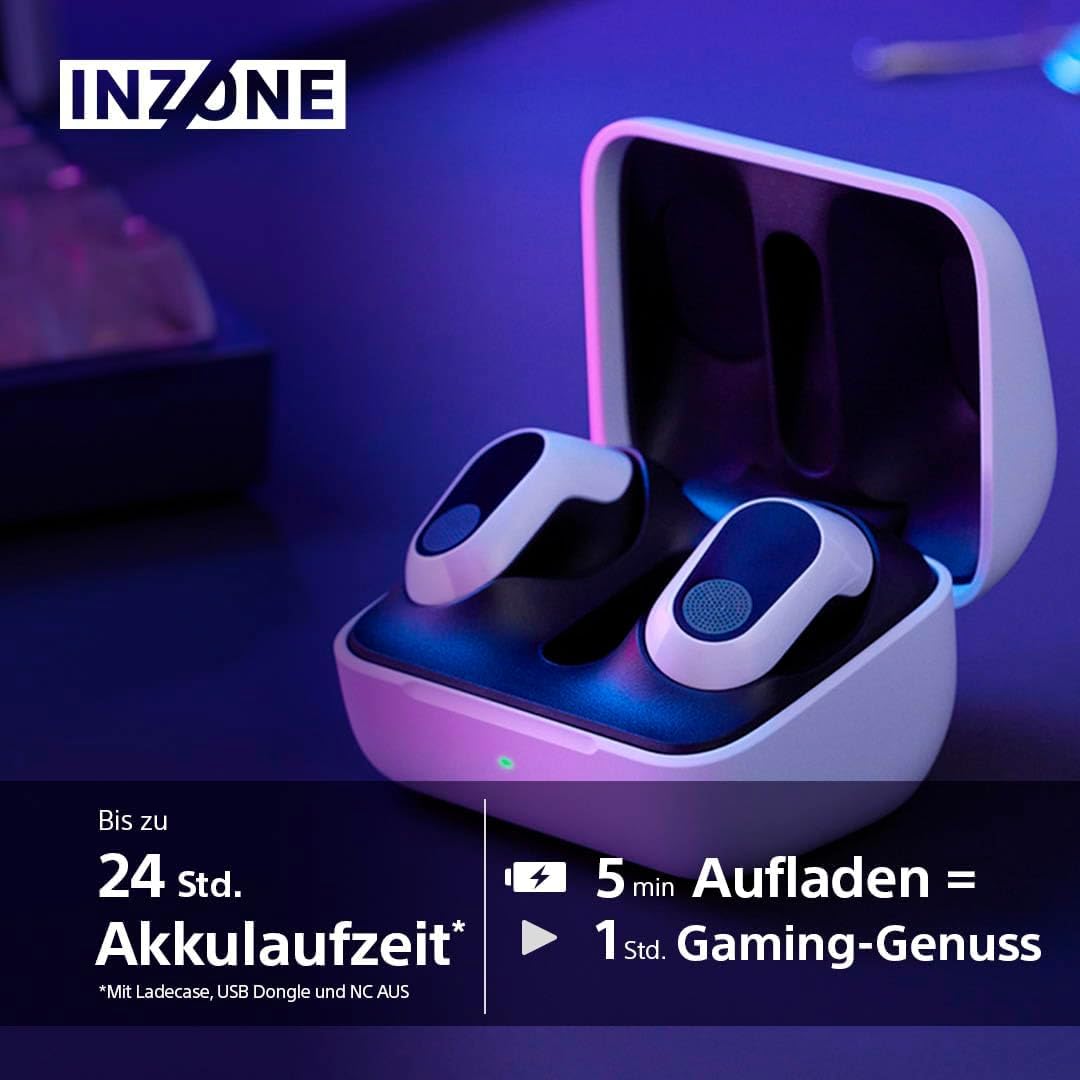 Sony INZONE Buds - In-Ear Gaming Kopfhöhrer für PC & PS5, 360 Spatial Sound, Active Noise Cancelling, AI-Mikrofon, 24H Akku, geringe Latenz – Weiß 5