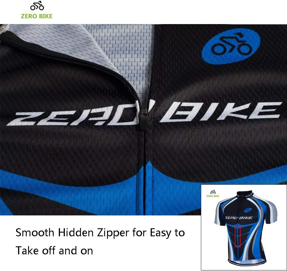 ZEROBIKE Men's Short Sleeve Breathable Cycling Jersey Padded Pant Outdoor Sports Wear Breathable Quick Dry: Clothing