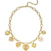 LILIE&WHITE Gold Heart Necklaces For Women With Different Heart Charms Gold Charm Sun Heart Necklace Coin Charms Fashion Jewelry Gift