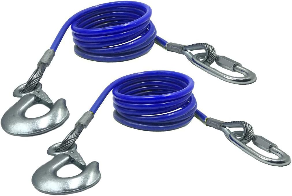 Trailer Safety Chains Cables Coiled for Towing Bar, Length 68 inch, 12000 Lbs (Set of 2)