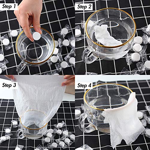 BigOtters 100 PCS Compressed Towel, 7.8 x 8.7 inches Hand Towels Tablet Towel Cotton Coin Tissue for Travel Camping Home Bathroom Beauty Salon Outdoor Sports Businesstrip