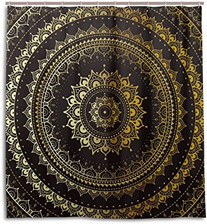 BLockYouX Mandala Waterproof/Water-Repellent & Antibacterial Shower Curtain 48x72 inch