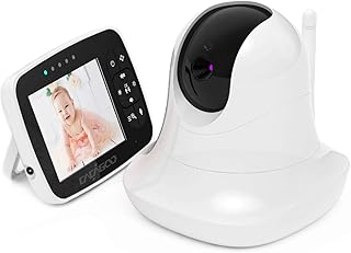 CACAGOO Babyphone mit Kamera, 3.5” Cloud Speicher und Baby Monitor mit 355°/120°Schwenkbar/Bewegungsmelder/Zwei-Wege-Audio/Nachtsicht