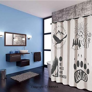 Amazon Com Angelsept Shower Curtain Set Wilderness Hand Drawn
