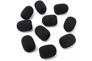 DTREELS 10pcs Mini Foam Microphone Windscreens,microphone Cover Foam,headset Microphone Pads,lapel Headset Microphone Windscreens,foam Microphone Covers,high Density Foam Mic Covers for Headset Protection