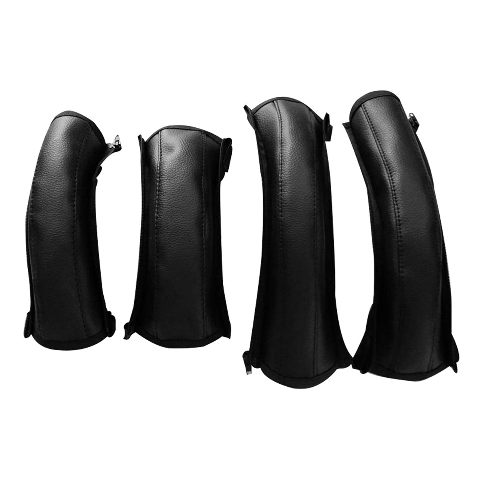 Baby Stroller Armrest Handle Cover, Leather Baby Pushchair Handle Covers, 4PCS/ Set Baby Stroller Handle Protector Covers With Zip, Universal Waterproof Anti-Breakage Stroller Armrest Cover（black）